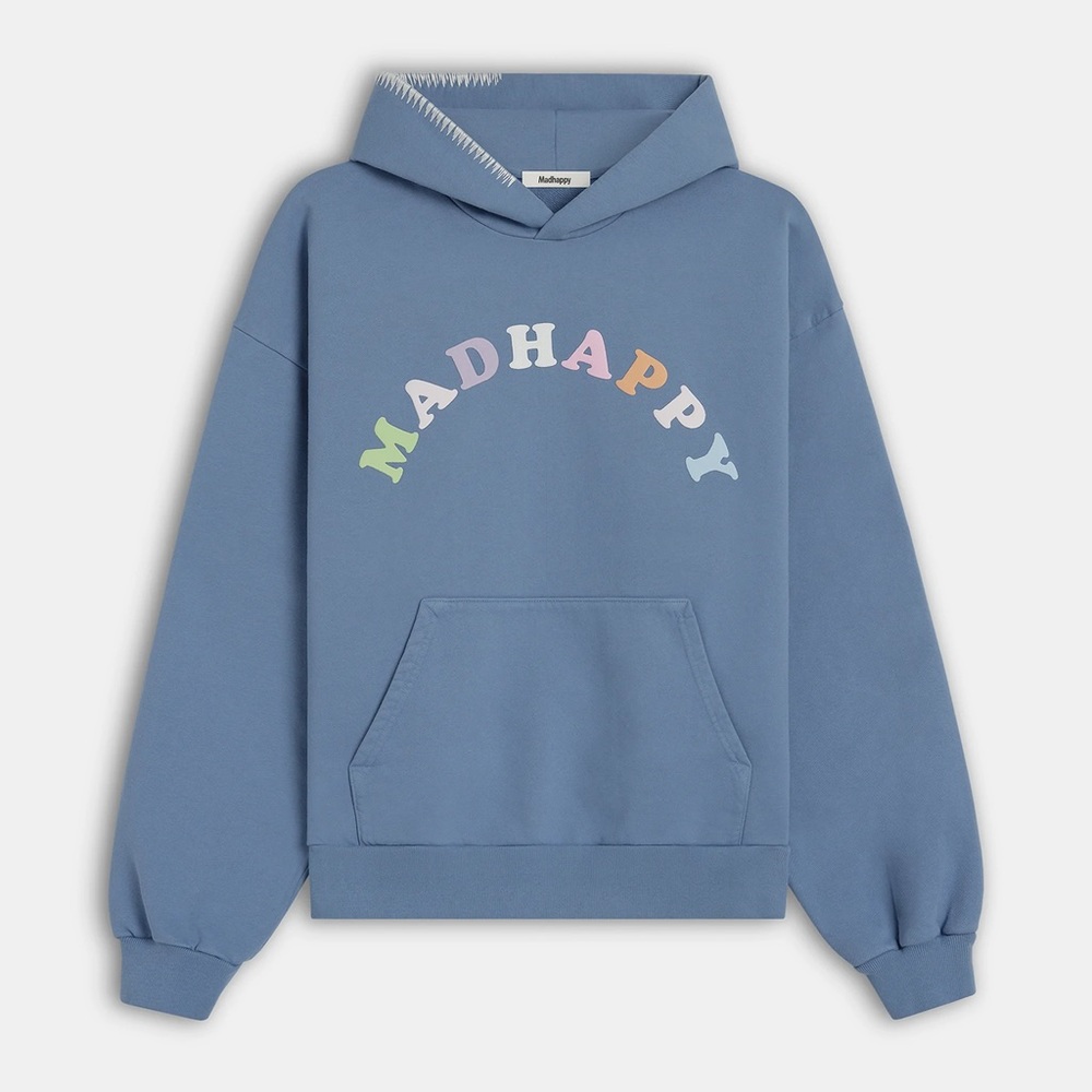Madhappy Blue Hoodie with Multicolor Logo